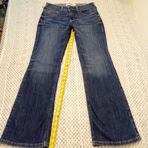 Ariat Real Icon Jeans Womens 29S Mid Rise Straight Leg Dark Wash Stretch